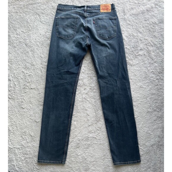 Levi's Men’s 505 Regular Fit Jeans Dark Blue Wash Stretch 36X35 00505-1330 - Picture 9 of 11